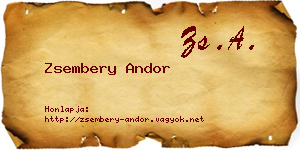 Zsembery Andor névjegykártya